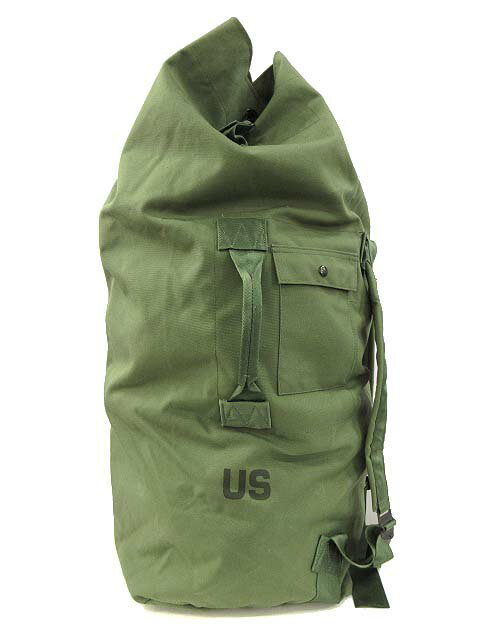 【中古】US 米軍 ダッフルバッグ 大容量 リュック ミリタリー キャンプ アウトドア グリーン その他 【..