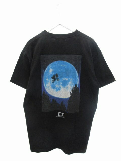 【中古】B&Y ユナイテッドアローズ BEAUTY&YOUTH ビューティー&ユース ラバロット LOVALOT イーティー ムーン ティー E.T MOON TEE L 黒 ブラック 半袖 カットソー トップス メンズ 【ベクトル 古着】 250412