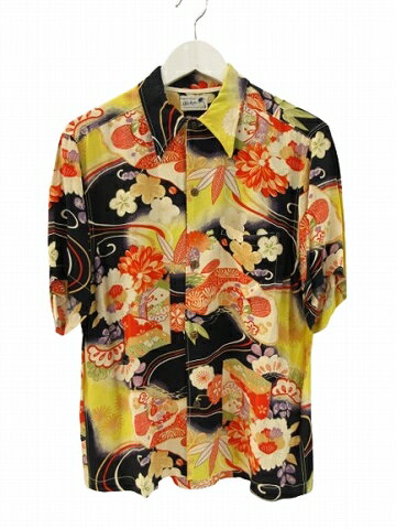 【中古】サンサーフ 東洋 SUN SURF KING SMITH スペシャルエディション アロハシャツ ハワイアンシャツ KIMONO 着物デザイン SS30690 ブラック 黒 S メンズ 【ベクトル 古着】 250503