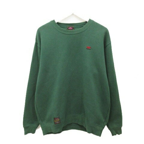 【中古】ローター ROTAR Lip 1p Sweat スウェット トレーナー 裏起毛 L 緑 グリーン 長袖 トップス メ..