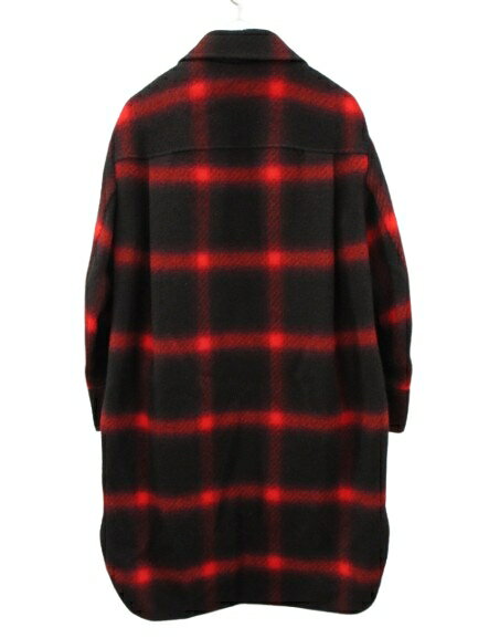 【中古】ステラマッカートニー STELLA McCARTNEY チェック柄 ウール ロングコート 38 赤 レッド 長袖 アウター レディース 【ベクトル 古着】 250626