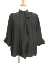 【中古】ナラカミーチェ NARA CAMICIE アシンメトリーフリルブラウス II ブラック 黒 シャツ トップス ストライプ レディース 【ベクトル 古着】 250705