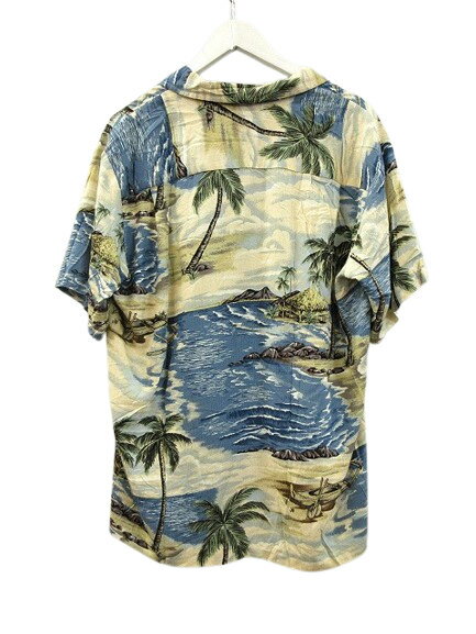 【中古】パラダイスベイ PARADISE BAY アロハシャツ ハワイアンシャツ 総柄 レーヨン ハワイ L ブルー系 メンズ 【ベクトル 古着】 250713