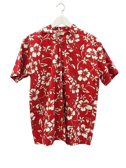 【中古】ザハワイアンオリジナル The Hawaiian Original アロハシャツ ハワイアンシャツ ハイビスカス柄 ハワイ製 コットン XL 赤 メンズ 【ベクトル 古着】 250713