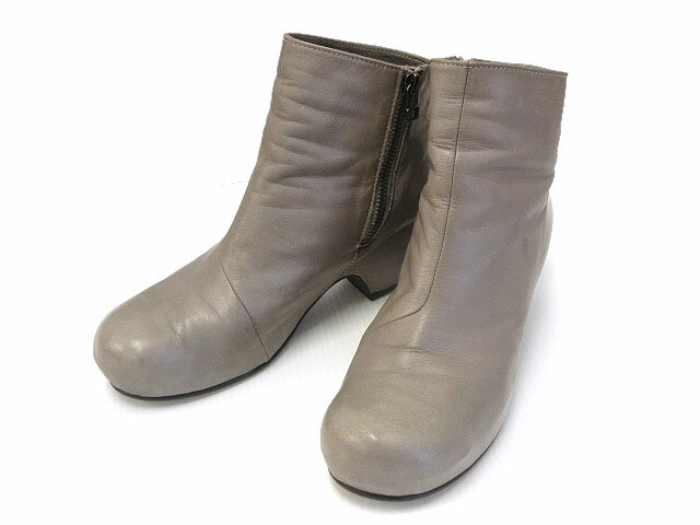 【中古】ヨーガンレール JURGEN LEHL ショートブーツ 牛革 グレー系 M 靴 レザー レディース 【ベクトル 古着】 250725