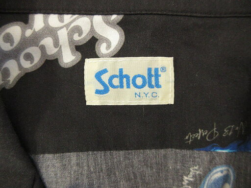 【中古】ショット SCHOTT アロハシャツ 8ボール オープンカラー ブラック 黒 M メンズ 【ベクトル 古着】 250726