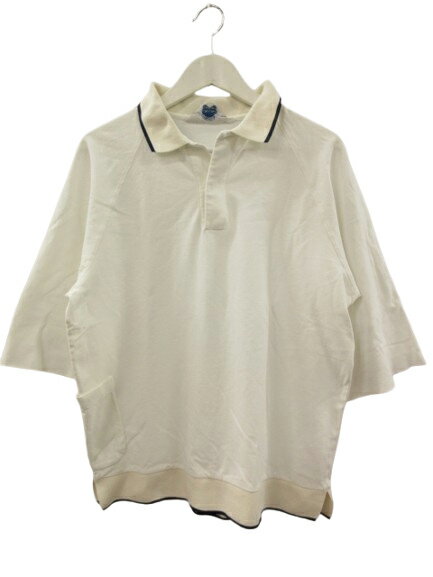 【中古】サンシー SUNSEA BIG POLO SHIRT ビッグポロシャツ 5部袖 カットオフ ホワイト 白 3 メンズ 【ベクトル 古着】 250727