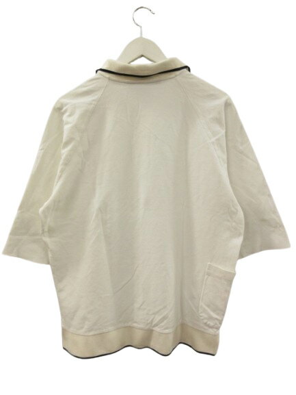 【中古】サンシー SUNSEA BIG POLO SHIRT ビッグポロシャツ 5部袖 カットオフ ホワイト 白 3 メンズ 【ベクトル 古着】 250727