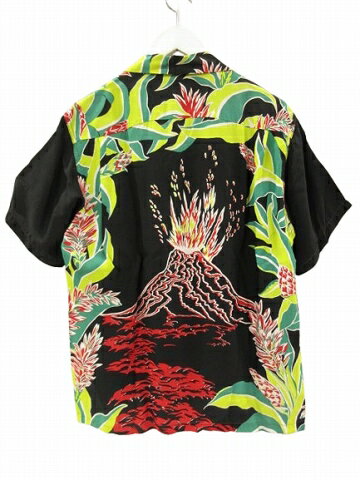【中古】サンサーフ 東洋 SUN SURF アロハシャツ スペシャルエディション SS33566 ボルケーノ VOLCANO ブラック M メンズ 【ベクトル 古着】 250805