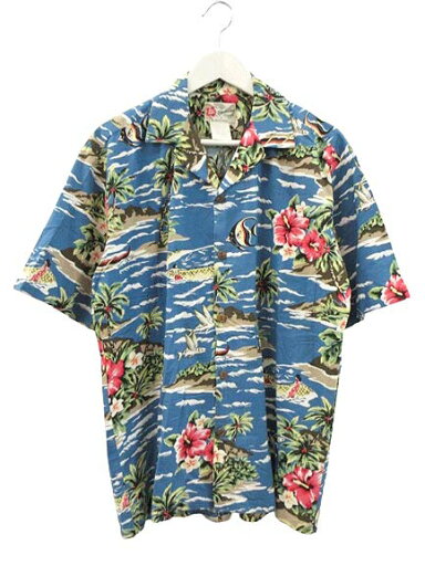 【中古】The Hawaiian Original アロハシャツ ハワイアンシャツ ハワイ製 M ブルー 総柄 ハイビスカス柄 半袖 トップス メンズ 【ベクトル 古着】 250811 【中古】The Hawaiian Original アロハシャツ ハワイアンシャツ ハワイ製 M ブルー 総柄 ハイビスカス柄 半袖 トップス メンズ 【ベクトル 古着】 250811