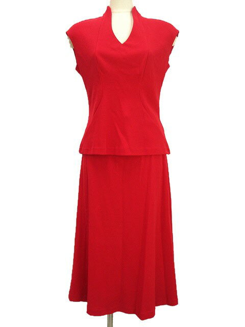 【中古】シビラ SYBILLA the dress 切り替えフレアスカート カットソー セットアップ M レッド 赤 レディース 【ベクトル 古着】 250821