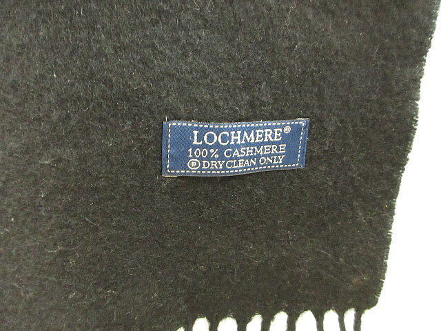 【中古】LOCHMERE マフラー カシミヤ 黒 ブラック メンズ 【ベクトル 古着】 250830