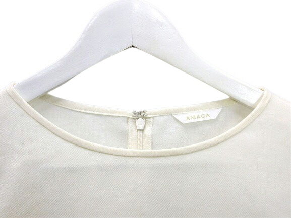 【中古】アマカ AMACA ライトビエラブラウス 38 オフホワイト 白 トップス ウール混 レディース 【ベクトル 古着】 250922
