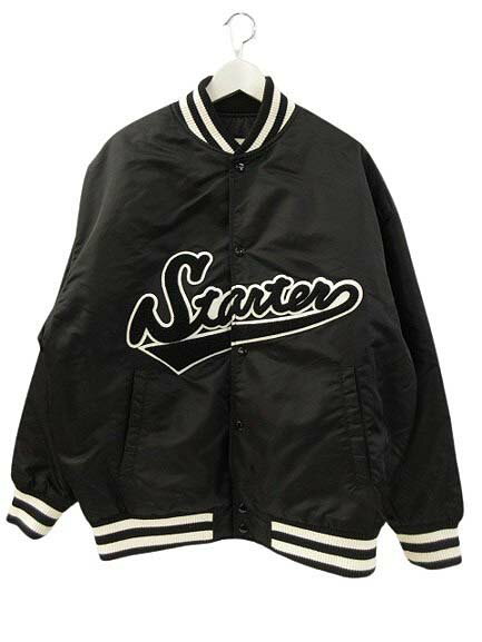 【中古】スターター STARTER ナイロンスタジャン ブルゾン ワッペン ブラック 黒 XL メンズ 【ベクトル 古着】 251017