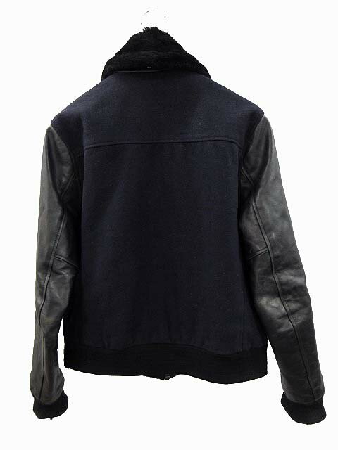 【中古】ショット SCHOTT G-1タイプ ジャケット ウール 袖レザー L USA製 ネイビー ブラック メンズ 【ベクトル 古着】 251030