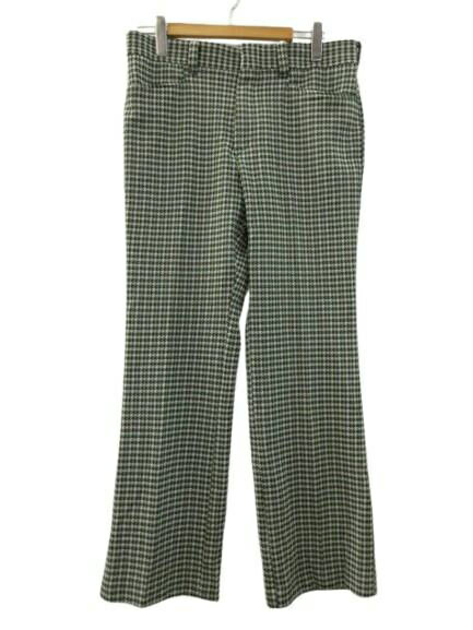 Rakuten - 【中古】リーバイス Levi's 70s パナテラ PANATELA ブーツカットパンツ 総柄 千鳥格子 ロケットTALON グリーン メンズ 【ベクトル 古着】 260310