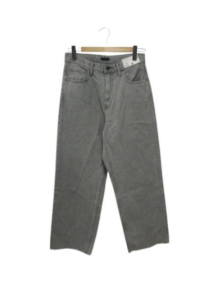 Rakuten - 【中古】ユニクロ UNIQLO ワイドストレート ジーンズ ジーパン フリンジ グレー 無地 29 メンズ 【ベクトル 古着】 260404