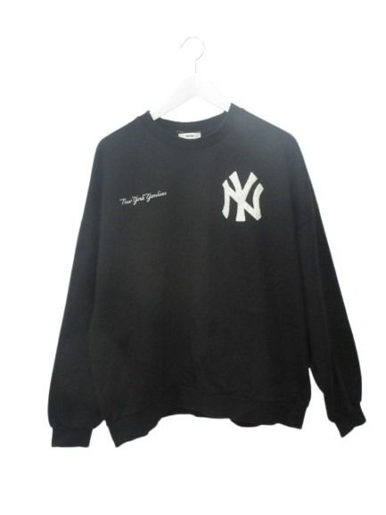 【中古】ペルーシュ Perushu スウェット トレーナー M カットソー 刺繍 MLB ブラック 黒 トップス メンズ 【ベクトル 古着】 260414