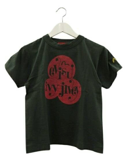 エヴィス EVISU YAMANE GUARANTEED Tシャツ 半袖 丸首 ブラック 黒 綿 コットン 34 XS トップス ☆AA★ レディース  260423