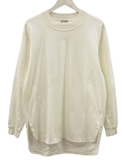 オーセン AUTHEN ESSENTIAL LS MOCK NECK T SHIRT エッセンシャルLSモックネックシャツ カットソー S ホワイト 白 トップス 長袖 メンズ レディース  260426