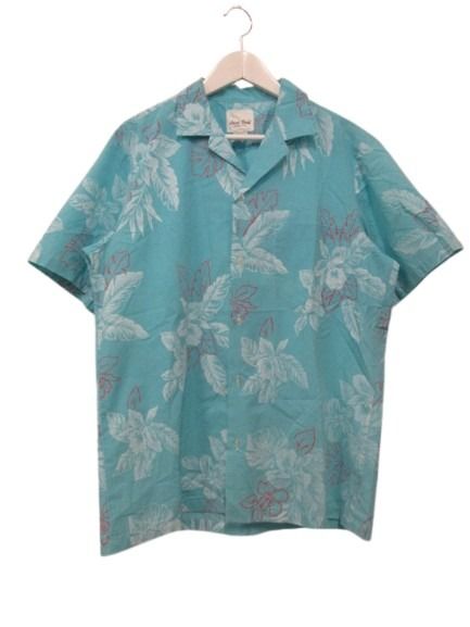 ローカルスタッフ Local Stuff アロハシャツ ハワイアンシャツ ハイビスカス柄 ハワイ製 L 水色 メンズ  260607