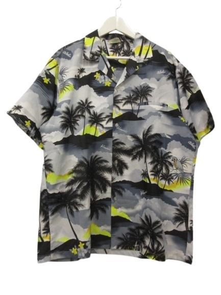 ジェイドファッションズ Jade Fashions アロハシャツ ハワイアンシャツ 総柄 ハワイ製 L グレー系 メンズ  260607