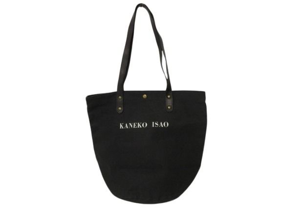 【中古】カネコイサオ KANEKO ISAO ハンドバッグ トートバッグ ロゴプリント ブラック 黒 かばん 鞄 BAG レディース 【ベクトル 古着】 260611