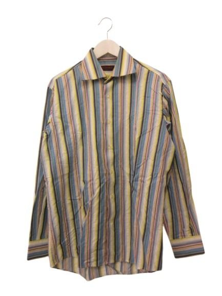 【中古】エトロ ETRO ボタンシャツ 41 長袖 ストライプ マルチカラー トップス メンズ 【ベクトル 古着】 260706ブランドエトロ ETRO表記サイズ41実寸サイズ肩幅：48cm　身幅：56cm　着丈：79cm　袖丈：60cm　　素材コットン100%色ブルー系仕様-状態首・袖に黄ばみがございます。 数カ所にシミのような汚れがございます。付属品-備考-商品のお問い合わせの回答を休止しております。＊各商品ページの商品詳細等をご確認の上ご購入ください。【中古】エトロ ETRO ボタンシャツ 41 長袖 ストライプ マルチカラー トップス メンズ 【ベクトル 古着】 260706状態ランク　”B”詳細については、下記および「状態ランクについて」ページをご覧ください。未使用・新品の商品ほぼ新品同様の商品使用感が少なく、かなり状態の良い商品使用感はあるが、傷や汚れの少ない商品使用感の他、傷や汚れが見られる商品かなり大きな傷みがある難あり商品※S〜CランクはUSED品となりますので、使用感をご理解の上でご入札下さい。状態ランクについてinformationブランドエトロ ETRO表記サイズ41実寸サイズ肩幅：48cm　身幅：56cm　着丈：79cm　袖丈：60cm　　素材コットン100%色ブルー系仕様-状態首・袖に黄ばみがございます。 数カ所にシミのような汚れがございます。付属品-備考-商品のお問い合わせの回答を休止しております。＊各商品ページの商品詳細等をご確認の上ご購入ください。本商品は一点物です他サイトや店舗にて販売している商品です。多少のお時間差にて欠品になることもございます。予めご了承頂ますようお願い致します。ベクトル・サイズガイドはこちらこの商品と同じブランドの商品を見る