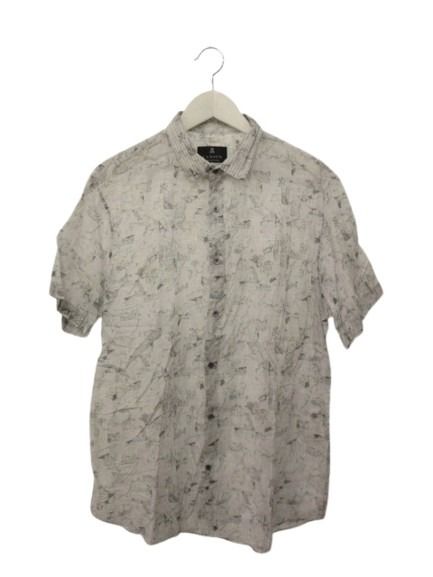 中古 ランバン LANVIN コレクション COLLECTION シアー ボタンシャツ LB 半袖 総柄 グレー系 トッ…