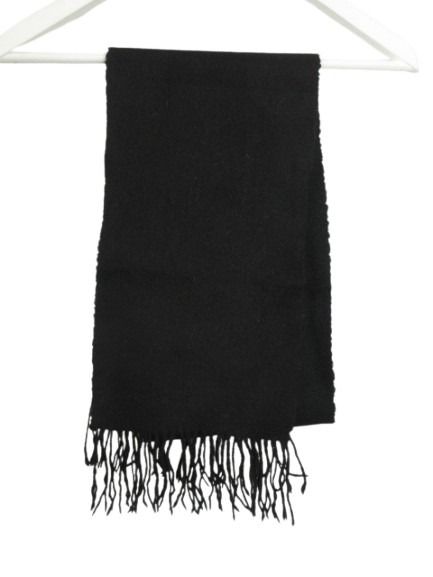 【中古】マフラー 無地 カシミヤ モンゴル製 黒 ブラック メンズ レディース 【ベクトル 古着】 260708