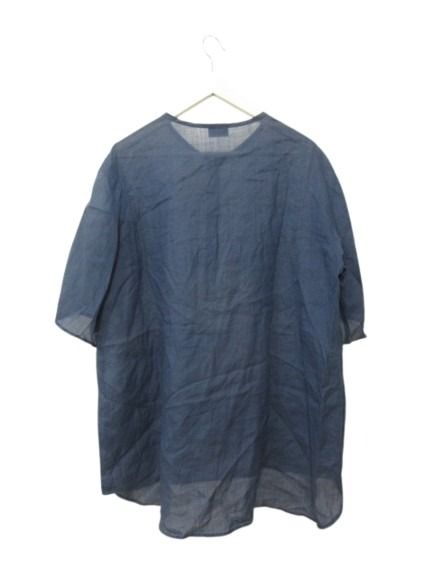 ブランド古着ベクトルプレミアム店の【中古】ロジエ ROSIER シアー チュニック 4 七分袖 ブラウス 麻 ブルー 青 トップス レディース 【ベクトル 古着】 260724｜アングル2
