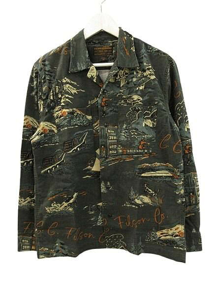 【中古】フィルソン FILSON エルクハイツ キャンプシャツ ELK HEIGHTS CAMP SHIRT XS ダークグリーン オープンカラー メンズ 【ベクトル 古着】 260726