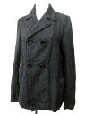 ローブドシャンブル robe de chambre コムデギャルソン ウール ストライプ テーラード ダブル ジャケット 長袖 黒系 M レディース Y5761 レディース 【ベクトル 古着】【中古】 160204