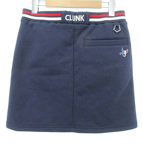 【中古】クランク CLUNK 近年 美品 裏毛 ミニ スカート ゴルフ ウエア M 紺 ネイビ...