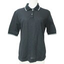 【中古】ジャンフランコフェレ GIANFRANCO FERRE GOLF ポロシャツ 半袖 ゴルフウエア ライン ロゴ刺? 40 M相当 黒 ブラック ■GY9...