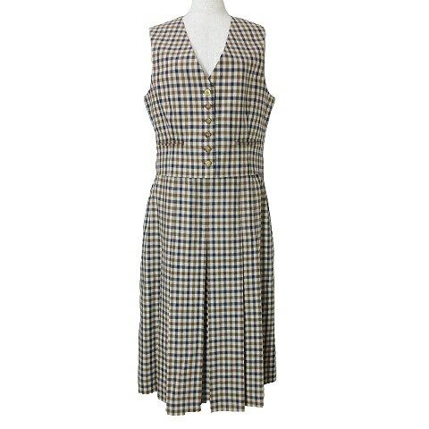 【中古】アクアスキュータム AQUASCUTUM セットアップ チェック ベスト スカート ひざ丈 プリーツ ウール 茶 紺 ■GY09 X レディース 【ベクトル 古着】 241008 【中古】アクアスキュータム AQUASCUTUM セットアップ チェック ベスト スカート ひざ丈 プリーツ ウール 茶 紺 ■GY09 X レディース 【ベクトル 古着】 241008