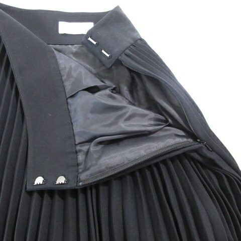 【中古】 美品 uncrave アンクレイヴ 22AW ひざ丈 スカート プリーツ 0 約Mサイズ 黒 レディース 【ベクトル 古着】 241114