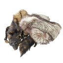 【中古】2点 セット フォックス ファー ティペット 顔付き マフラー 茶 ブラウン 黒 ブラック ■GY99 レディース 【ベクトル 古着】 241212
