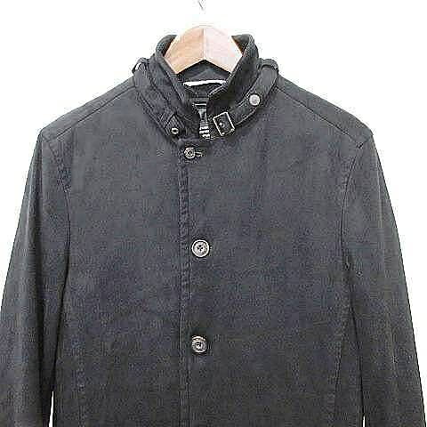 【中古】ニコルクラブフォーメン NICOLE CLUB FOR MEN 美品 コート スエードライク アウター 46 Mサイズ 黒 ブラック ■GY99 メンズ 【ベクトル 古着】 241225