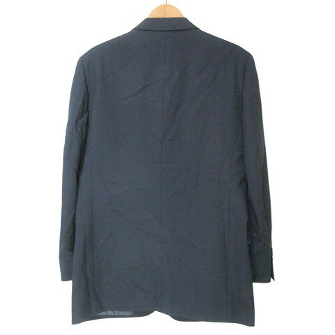 【中古】ギネス GUINNESS WORLD RECORD スーツ セットアップ シングル テーラード ジャケット パンツ スラックス ウール ビジネス 92YA6 L相当 紺 ネイビー X メンズ 【ベクトル 古着】 250310