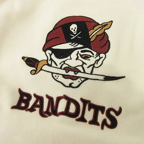 【中古】未使用品 ウィアード WEIRDO タグ付き BANDITS JACKET ウール.ジャケット ロゴ刺繍 ブルゾン S アイボリー メンズ 【ベクトル 古着】 250217