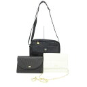 【中古】ハナエモリ HANAE MORI 3点 セット おまとめ ショルダーバッグ クラッチ 箱付き有 チェーン 黒 ブラック 白 ホワイト ■GY99 レディ...
