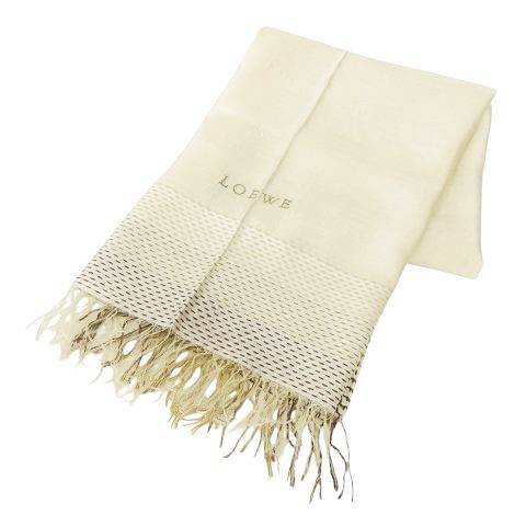 【中古】ロエベ LOEWE シルク 大判 ストール フリンジ マフラー ショール イタリア製 ベージュ ☆AA★ レディース 【ベクトル 古着】 250418 【中古】ロエベ LOEWE シルク 大判 ストール フリンジ マフラー ショール イタリア製 ベージュ ☆AA★ レディース 【ベクトル 古着】 250418