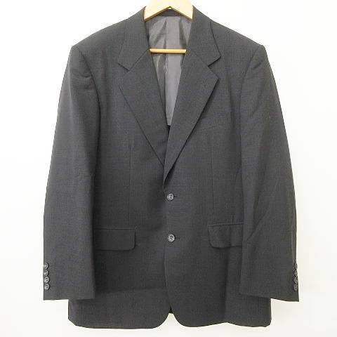 【中古】トロージャン TROJAN シングル スーツ セットアップ 2B 背抜き 無地 ビジネス オフィス 約M〜L チャコール メンズ 【ベクトル 古着】 250419