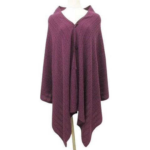 【中古】Woo カシミヤ100% ショール ニット マフラー ストール トグルボタン カーディガン 羽織り 紫 パープル ☆AA★ レディース 【ベクトル 古着】 250406 【中古】Woo カシミヤ100% ショール ニット マフラー ストール トグルボタン カーディガン 羽織り 紫 パープル ☆AA★ レディース 【ベクトル 古着】 250406