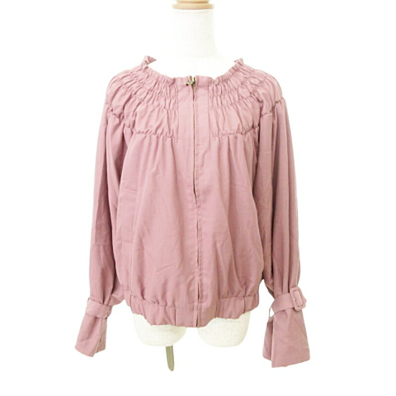 【中古】未使用品 ダブルクローゼット w closet 美品 タグ付き キャンディ袖 ジャケット ジップアップ トップス オフショル 長袖 F スモーキーピンク レディース 【ベクトル 古着】 250521