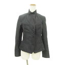 【中古】ヒロココシノ HIROKO KOSHINO 美品 スタンドネック ペイズリー柄 シャツジャケット 羽織 日本製 38 Mサイズ 黒 ブラック レディース 【ベクトル 古着】 250529