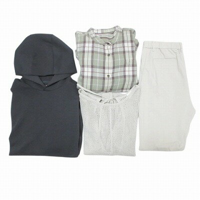 【中古】グローバルワーク GLOBAL WORK GU ジーユー M〜XXLサイズ 4点セット おまとめ ニット ワンピース パーカー パンツ 半袖 長袖 プル...