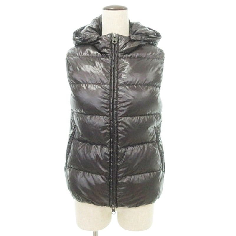 【中古】デュベティカ DUVETICA 美品 ダウンベスト フード アウター ジップアップ 01466969 40 約Lサイズ 濃茶 ダークブラウン レディース 【ベクトル 古着】 250623