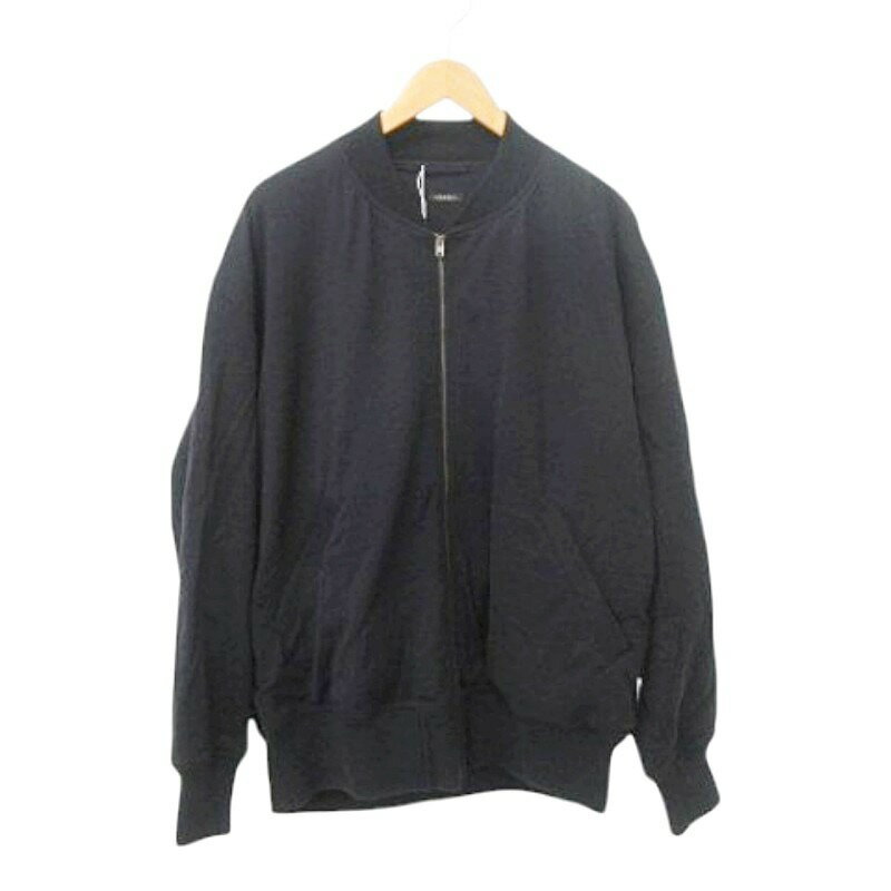 【中古】未使用品 コモリ COMOLI タグ付き 美品 24AW ウールニット ジップブルゾン アウター 日本製 2 Mサイズ 黒紺 ダークネイビー メンズ 【ベクトル 古着】 250622